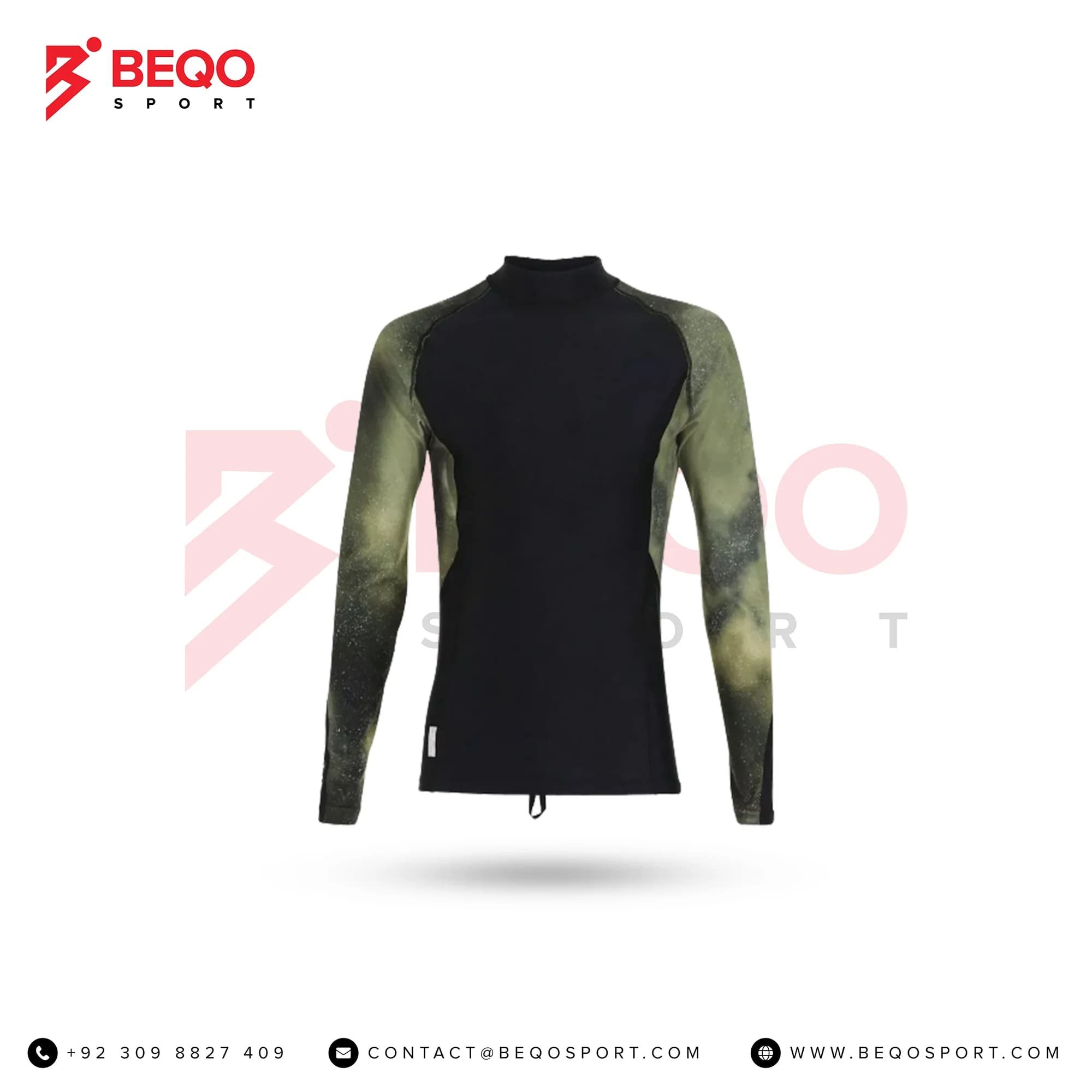 Green Texture Full Sleeve Rashguard