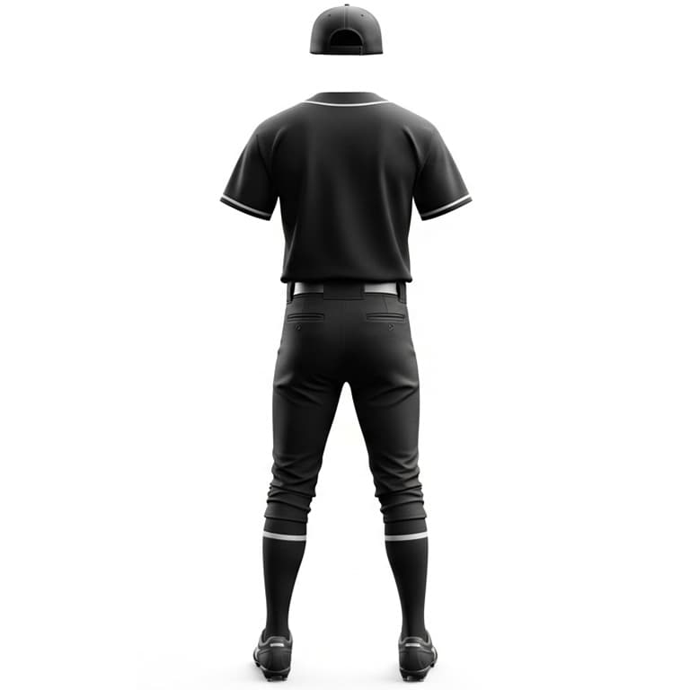 Sleek Black & White Baseball Uniform Set view 2