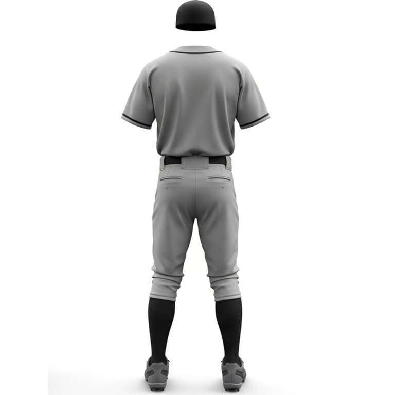 Customizable Gray Baseball Uniform Set view 2