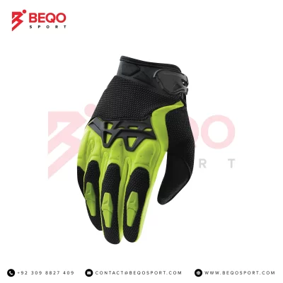 Black And Green Motocross Gloves