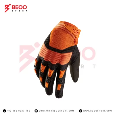 Black And Orange Motocross Gloves
