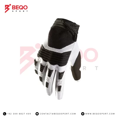 Black And White Motocross Gloves