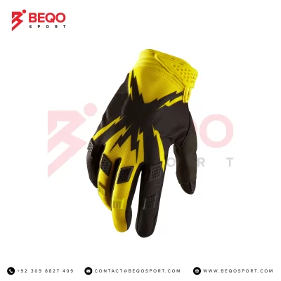 Black And Yellow Motocross Gloves