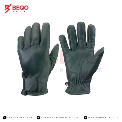 Black Deerskin Military Gloves