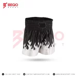 Black and White Flame Boxing Shorts
