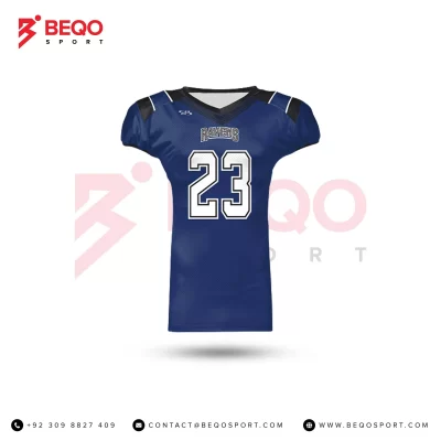 Blue and Black Sublimated American Football Jersey