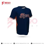 Blue and Orange Baseball Two Button Jersey
