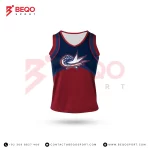 Blue and Red Cheer Shell Without Sleeves