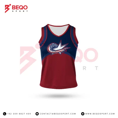 Blue and Red Cheer Shell Without Sleeves