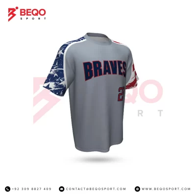 Grey Baseball Short Sleeve Jerseys