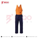 Orange and Blue Overall with Front Pockets