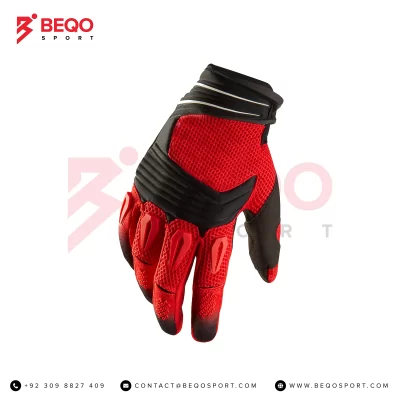 Red motocross gloves