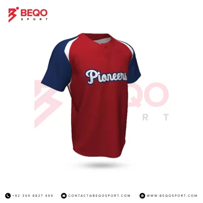 Red Baseball Two Button Jersey
