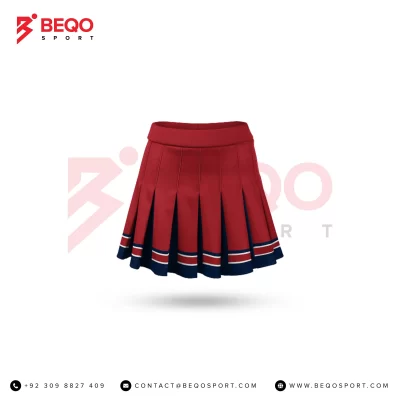 Red cheer pleated skirt
