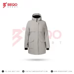 Long Grey Jacket With Insulated Inner Lining